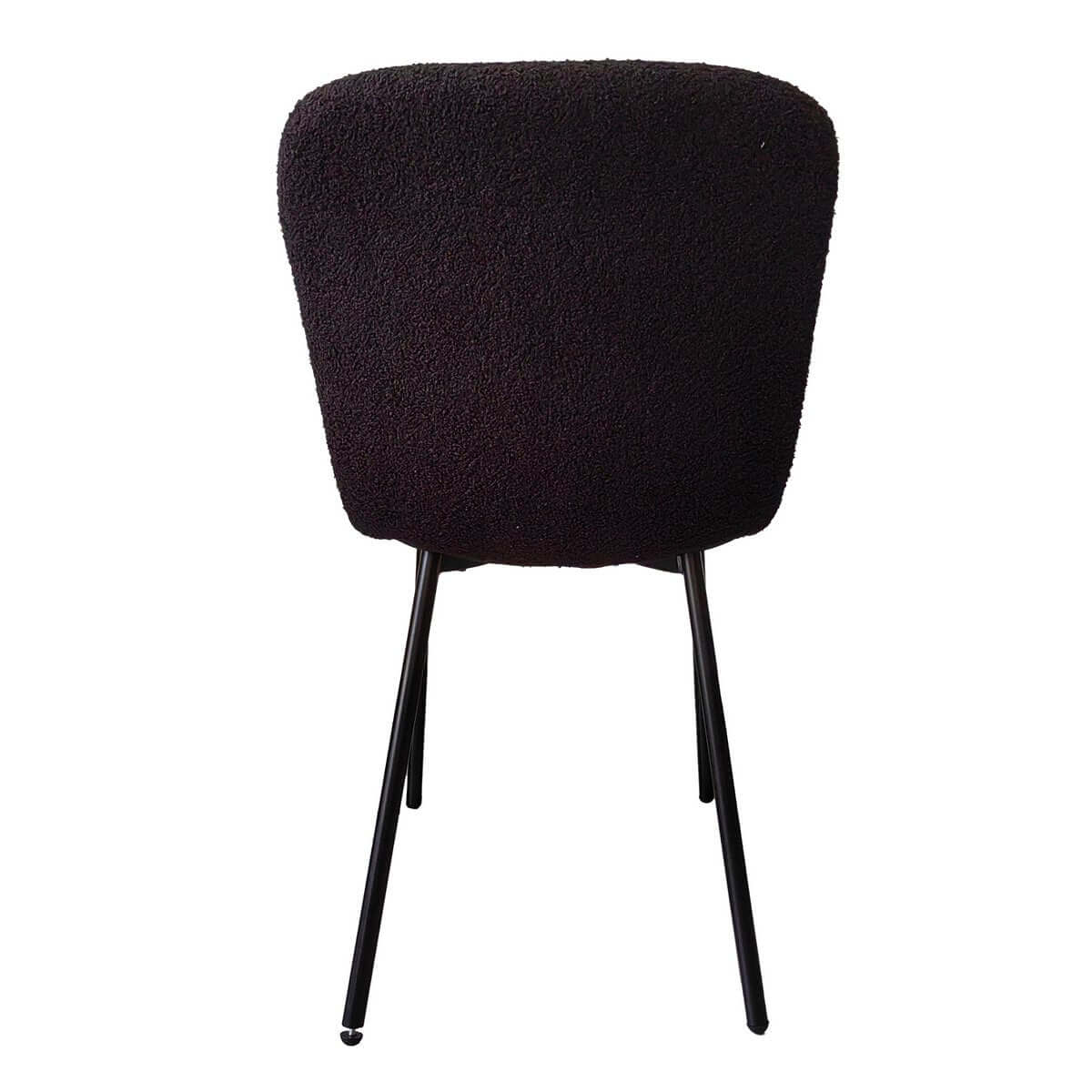 Bouclé look chair set of 4 black - SalesFever
