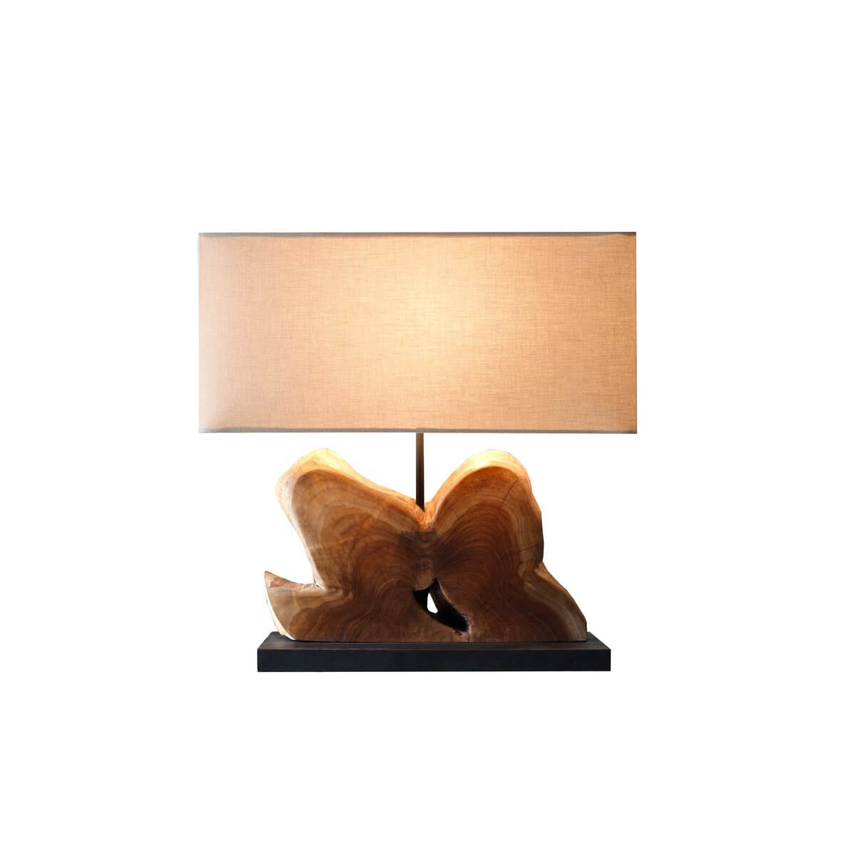 Tischleuchte Treibholz/Leinen Natur 50 cm - SalesFever