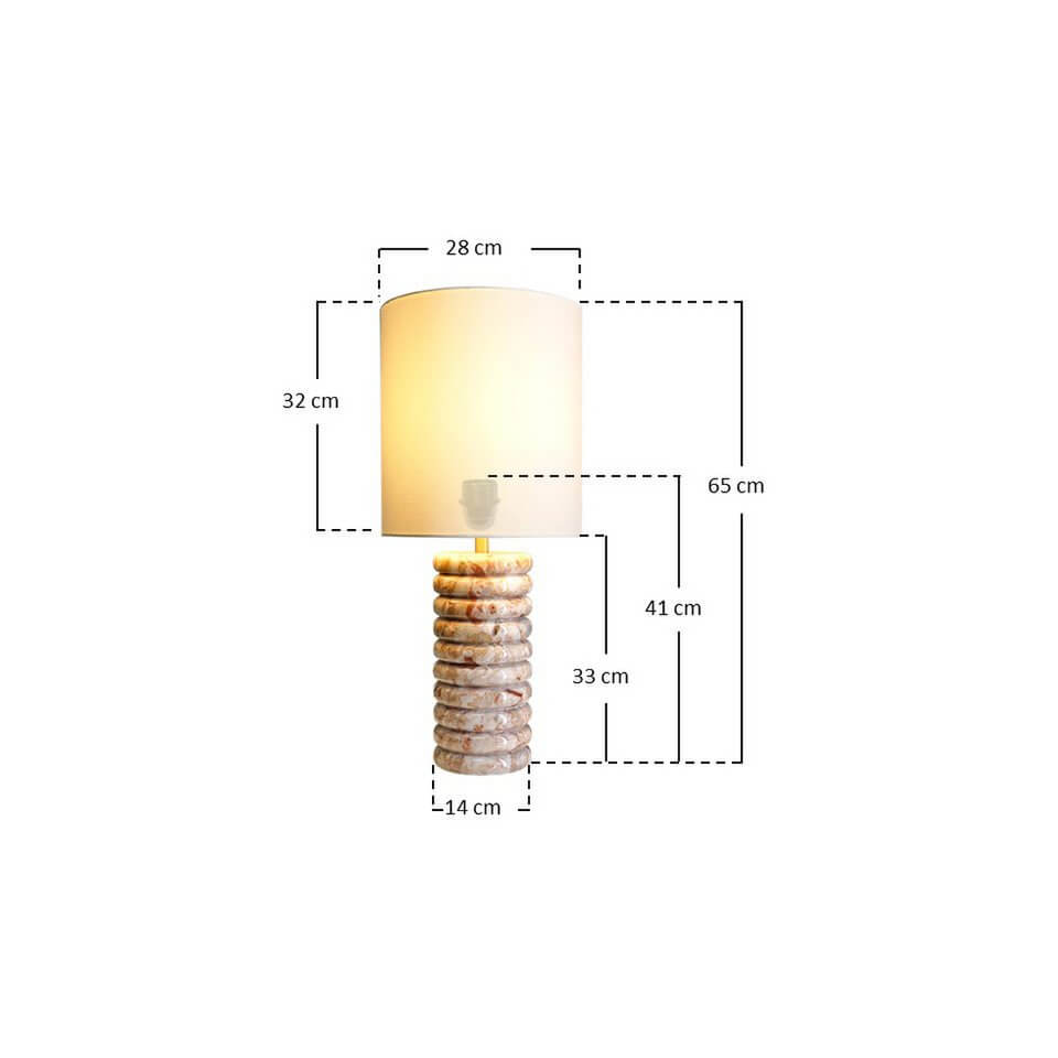 Table lamp marble/linen beige - SalesFever