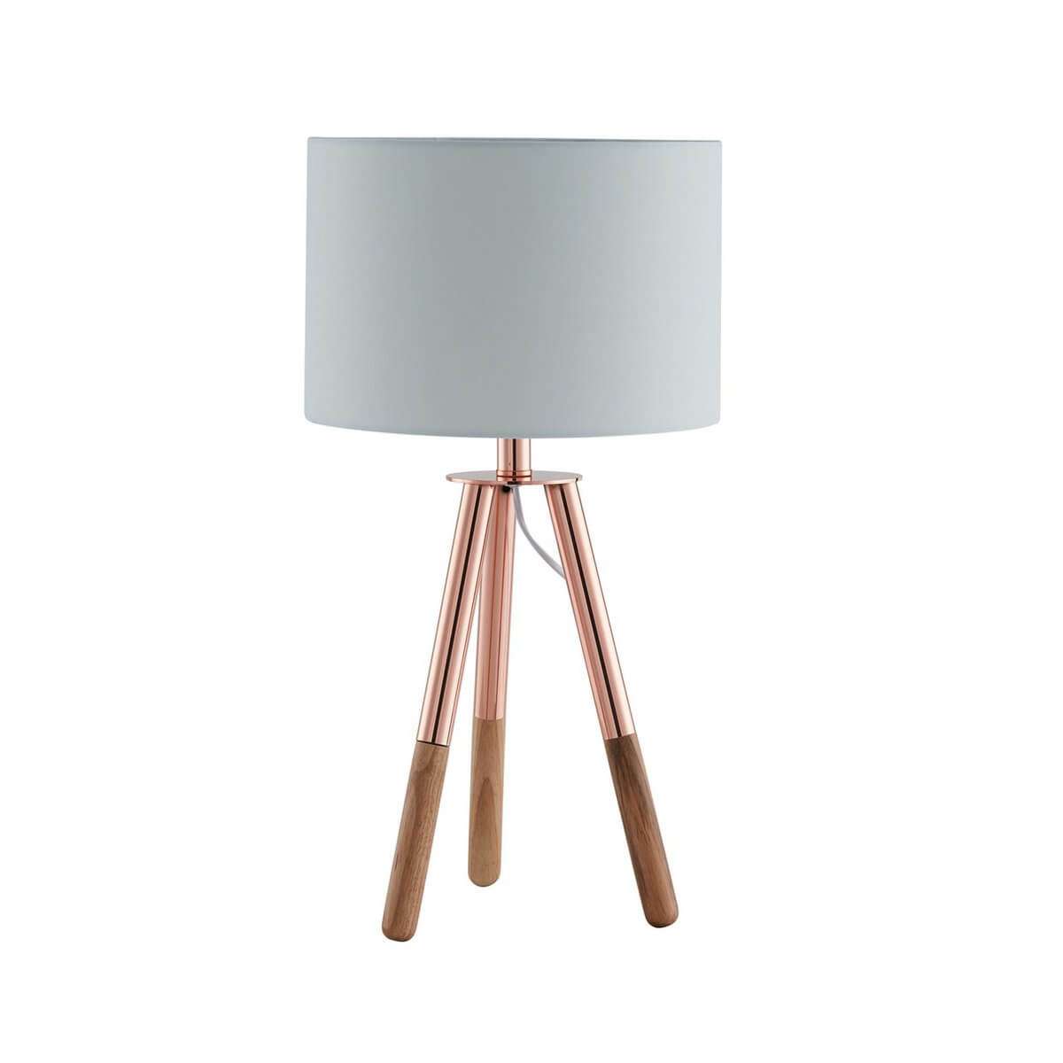 Table lamp with wooden frame and copper / oak fabric shade - SalesFever