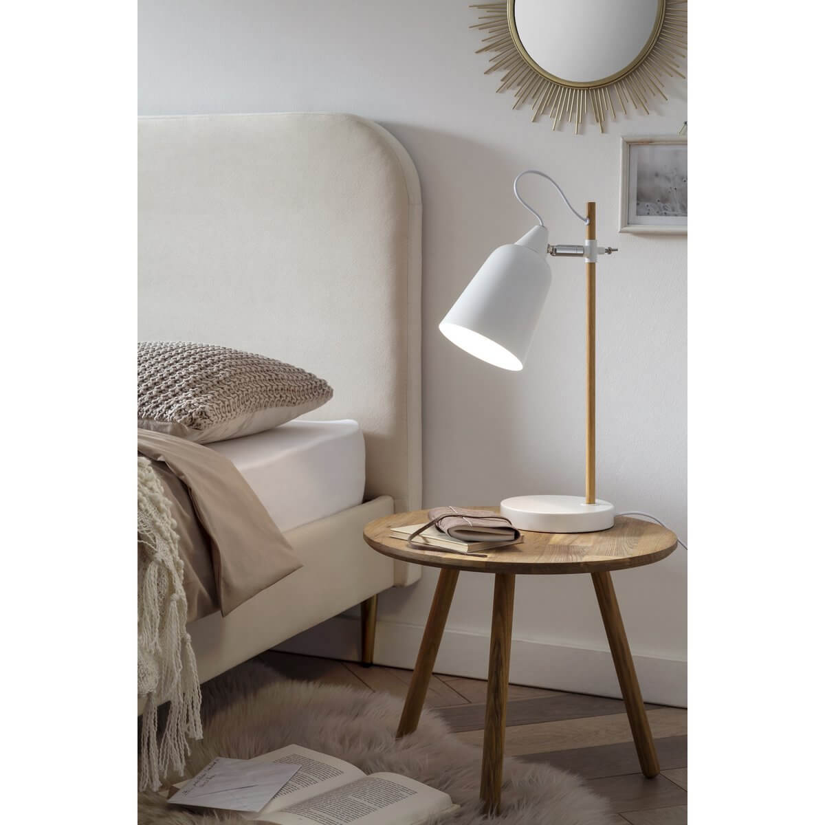 Table lamp white/natural - SalesFever
