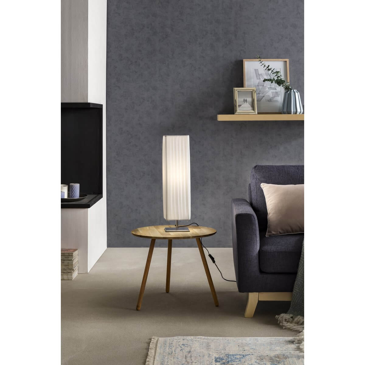 Table lamp 60 cm square white chrome - SalesFever