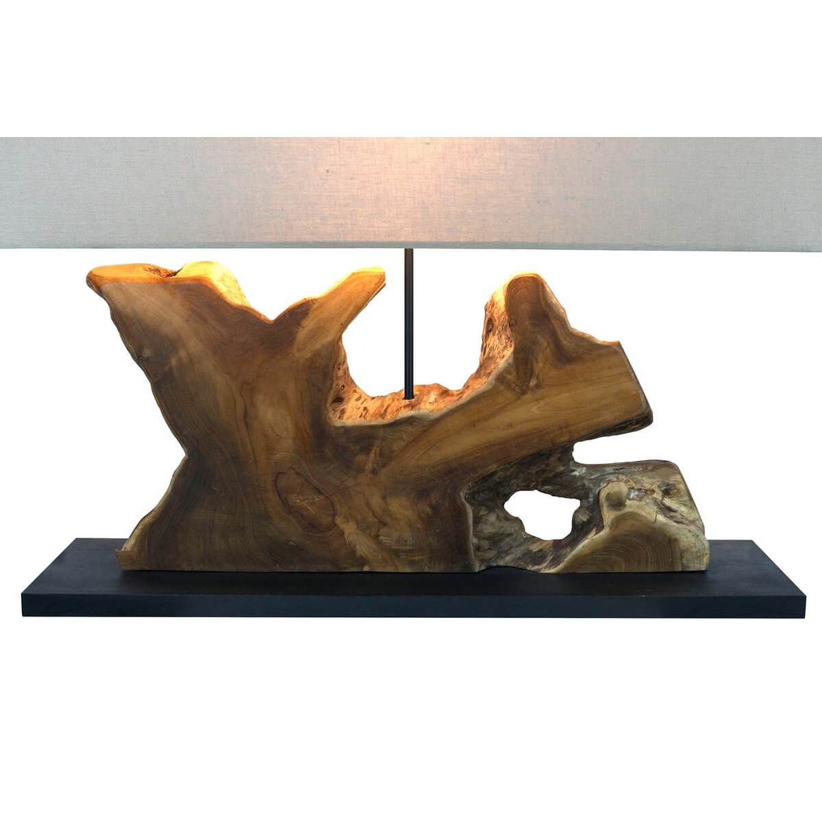 Tischleuchte Treibholz/Leinen Natur 59 cm - SalesFever