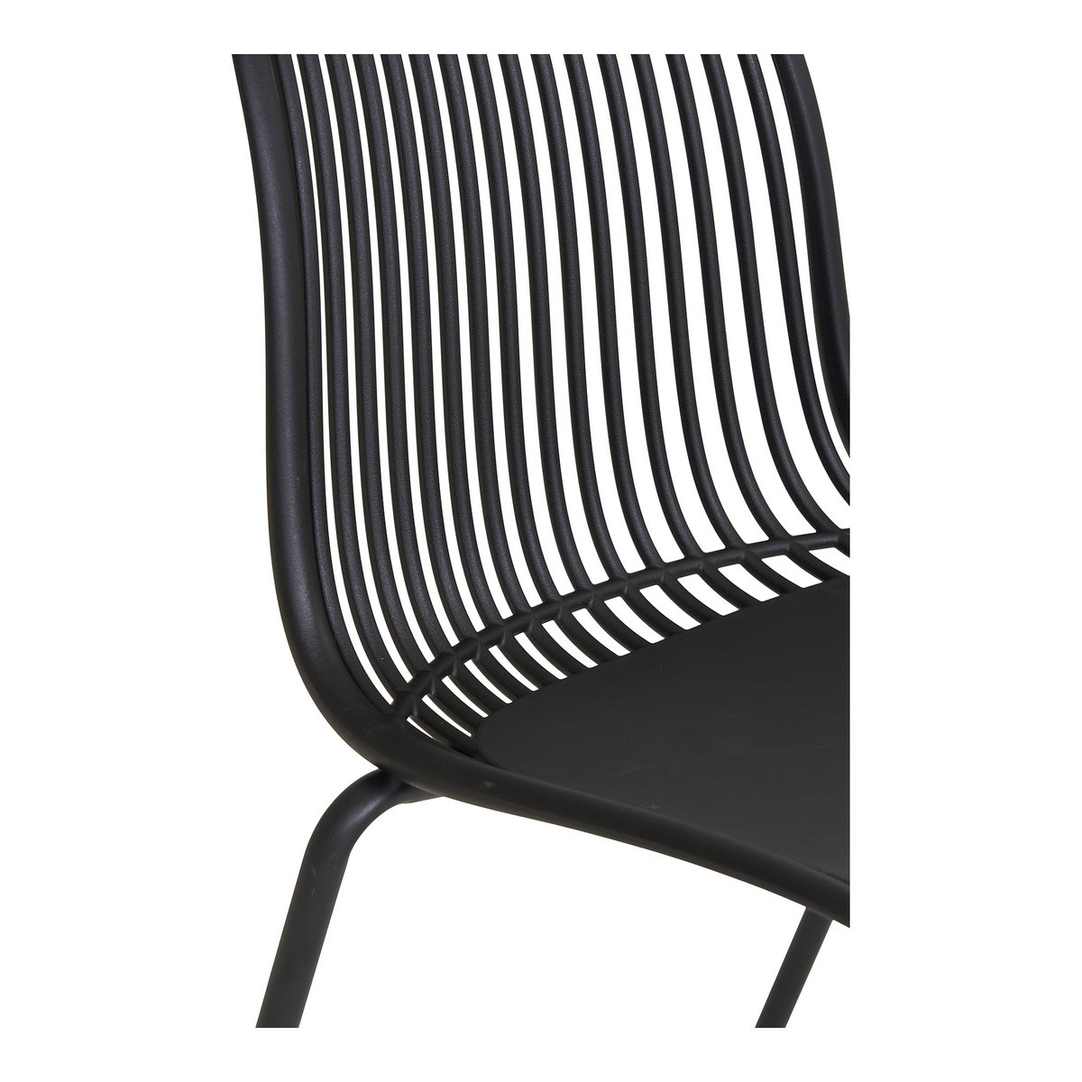 Branson Garden Chair - Zwart, stapelbaar, 55x46,5x82 cm - set van 4 - House Nordic ApS