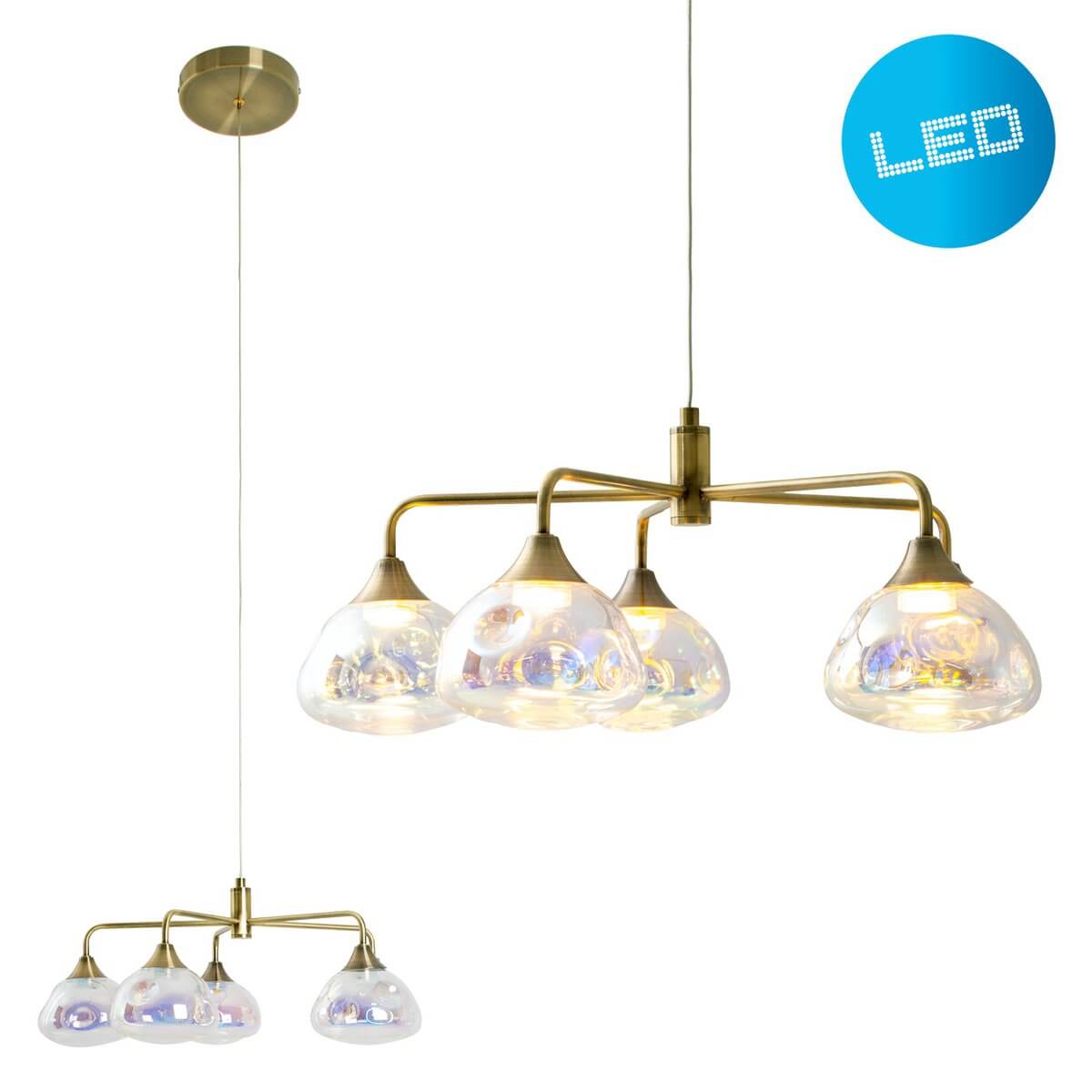 Varna hanglamp met irisglas - 5 lichtpunten - Ø 50 × 120 cm