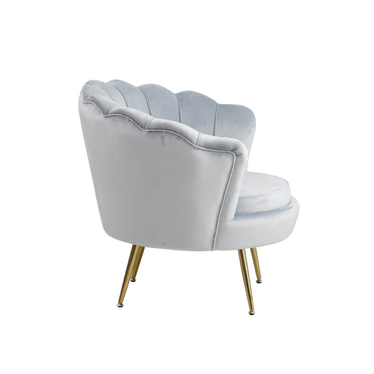 Velvet shell armchair in light grey - SalesFever