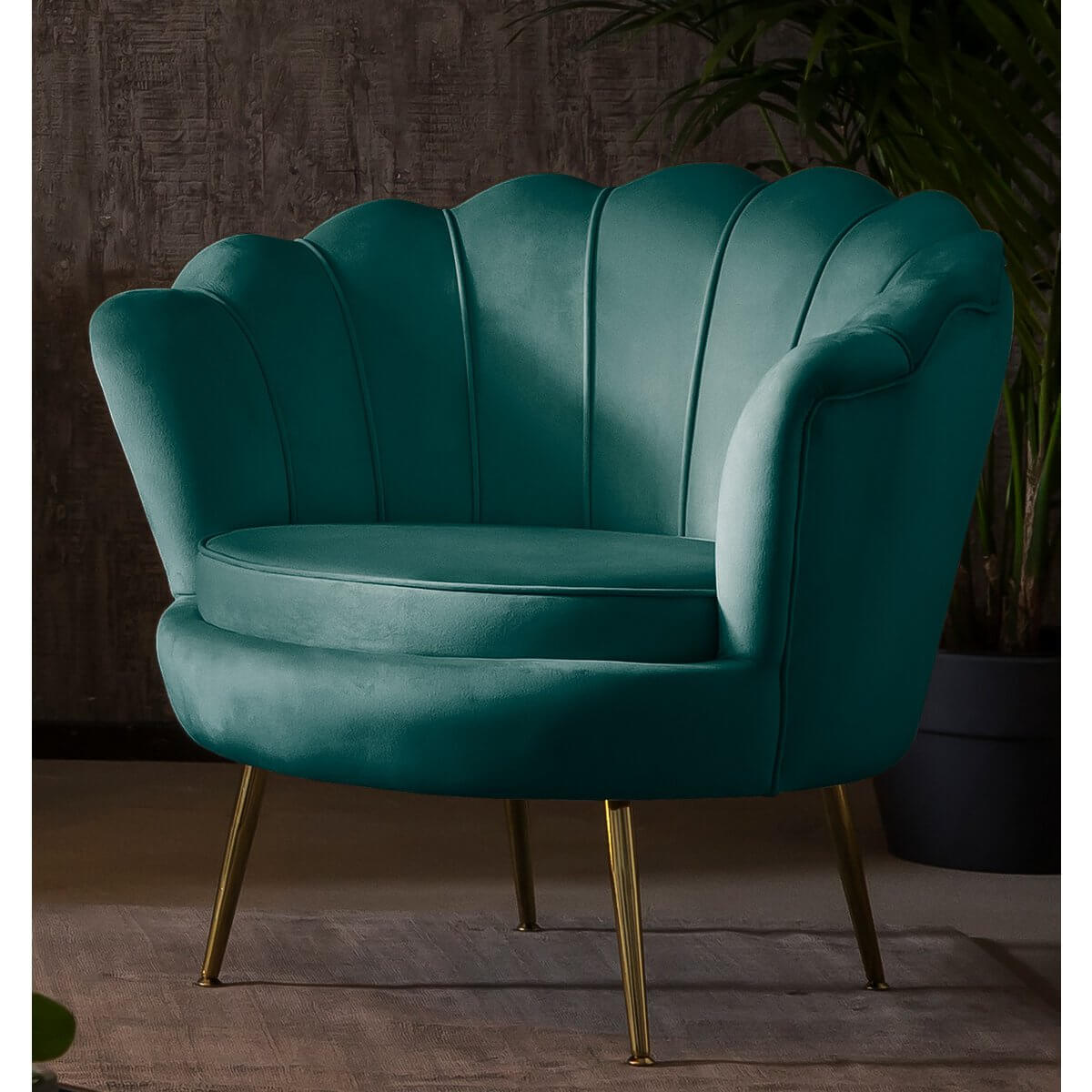 Velvet shell armchair Green - SalesFever