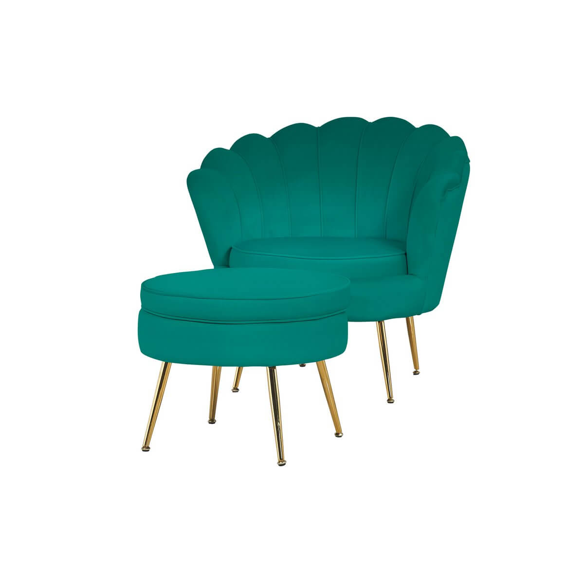 Velvet shell armchair Green - SalesFever
