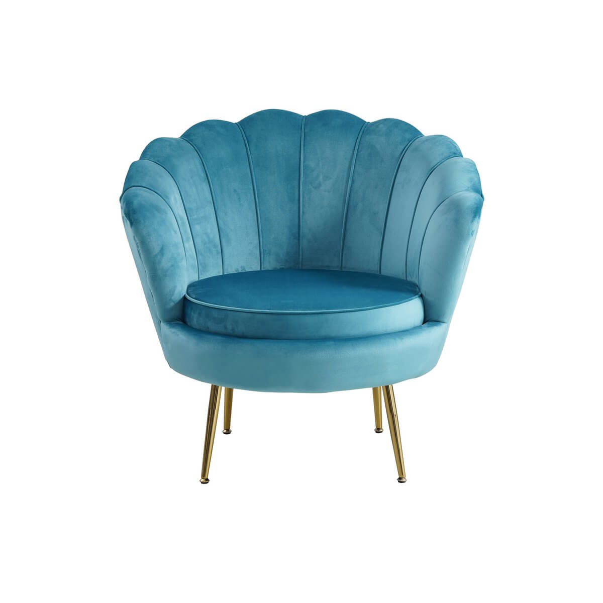 Velvet shell armchair blue - SalesFever