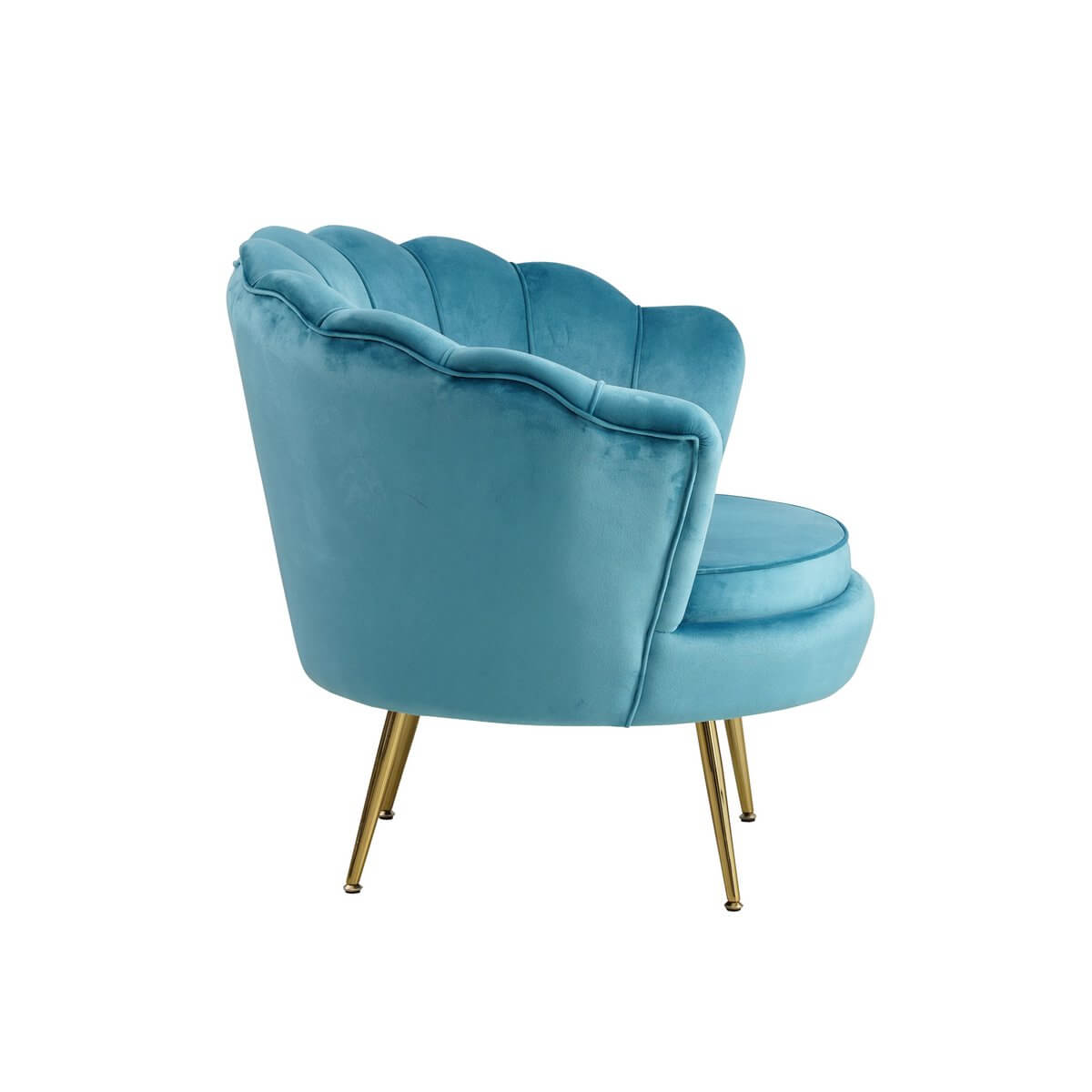 Velvet shell armchair blue - SalesFever