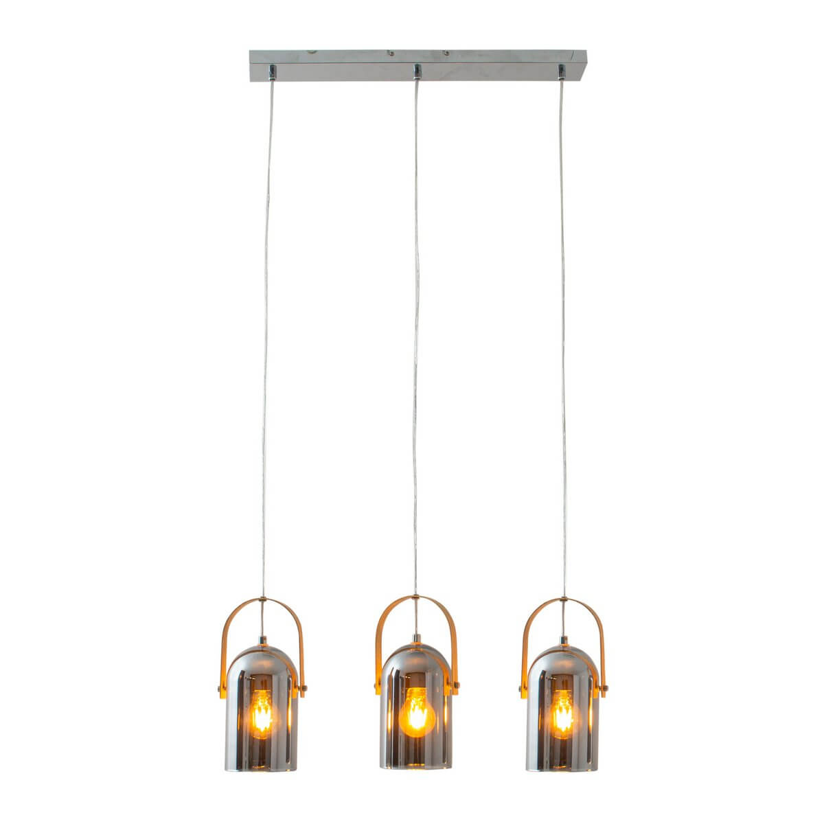 Vidrio hanglamp met spiegelglas natuur/chroom - 64 × 11,5 × 141 cm
