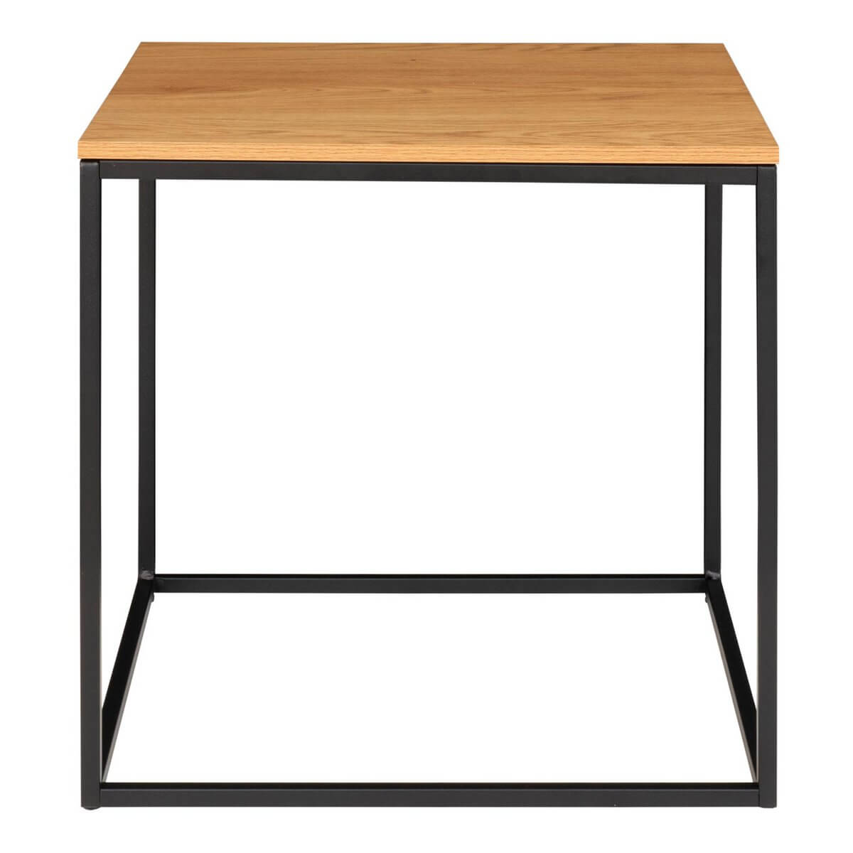 Vita bijzettafel eikenlook - met zwart metalen frame - Ø 45 × 45 cm