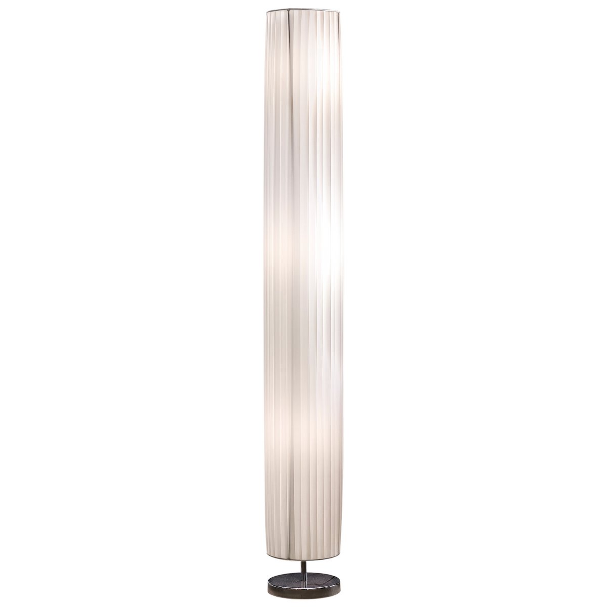 Vloerlamp Art Deco Plissé Wit met Chroomvoet 160 cm – Dimbare Luxe Designlamp - SalesFever - Casanovio