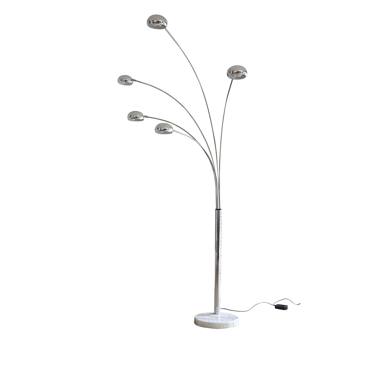 Vloerlamp Booglamp Retro Chroom met Marmeren Voet – 5-Lichts Dimbaar - SalesFever - Casanovio
