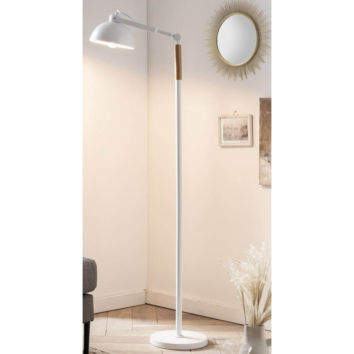 Floor lamp Scandinavian white/natural - SalesFever