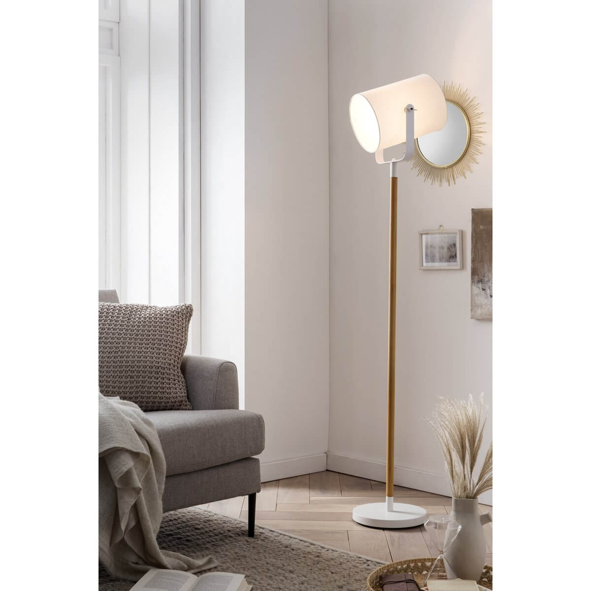Floor lamp Scandinavian white/natural - SalesFever