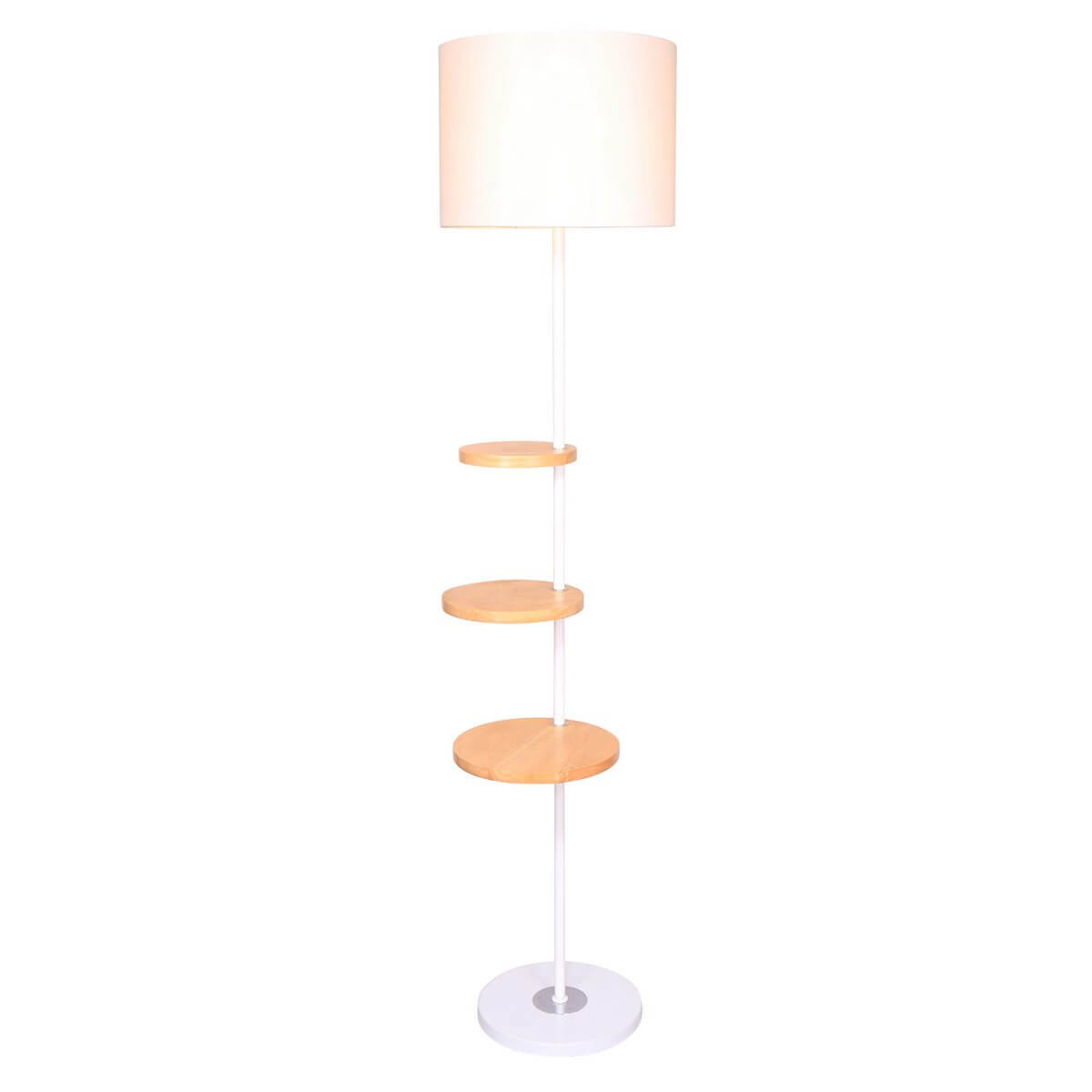 Floor lamp with 3 wooden shelves - SalesFever