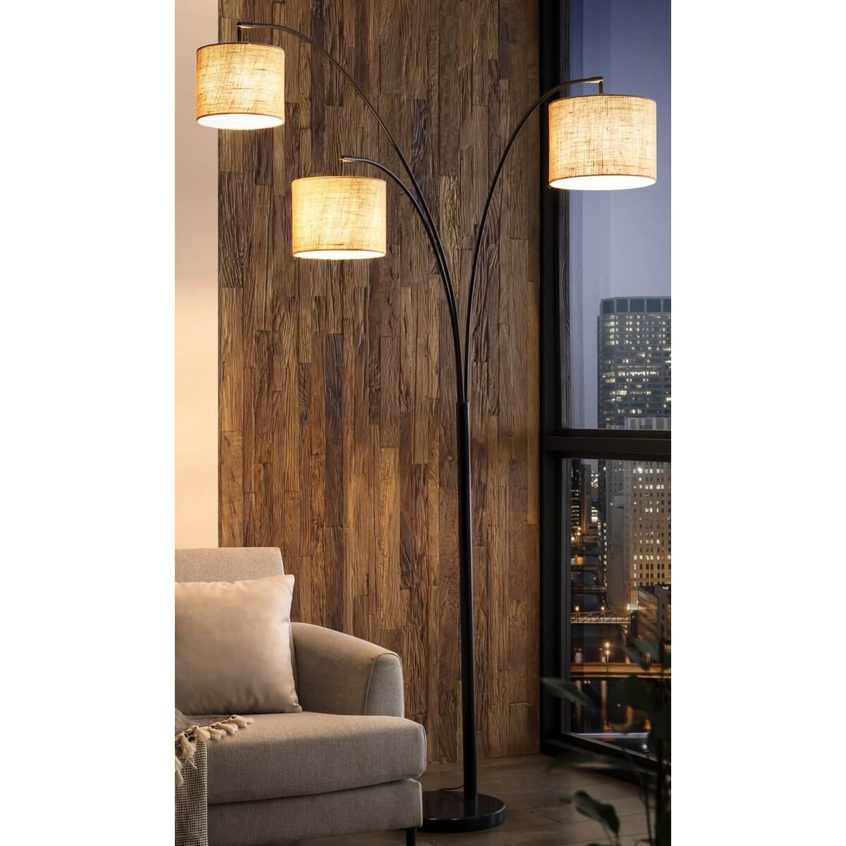 Floor lamp black with marble base - SalesFever