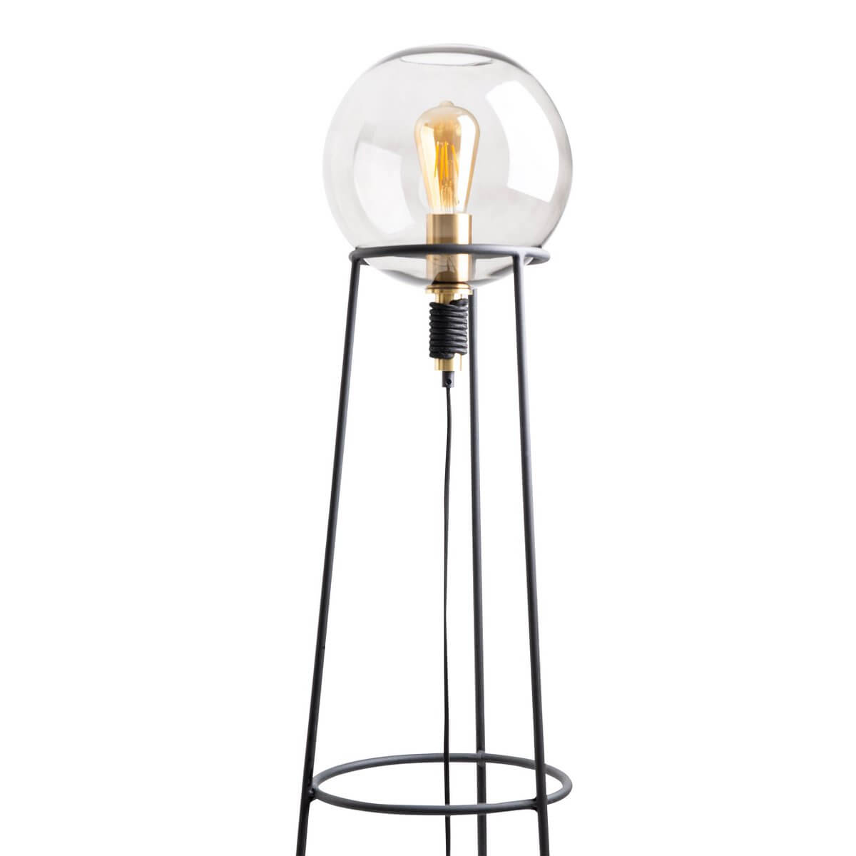 Vloerlamp Zwart Metaal Rookglas – Modern Elegant Design