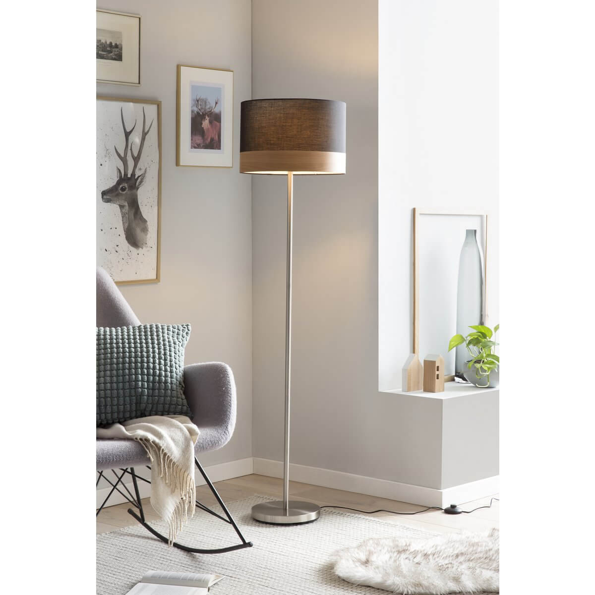 Floor lamp round black Ø 38 cm - SalesFever