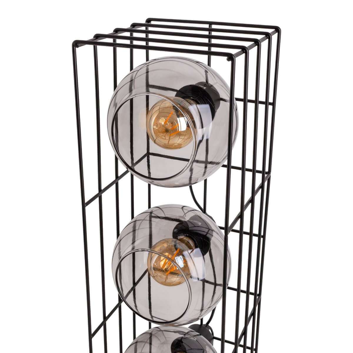 Vloerlamp getint glas zwart metaal - E27 - 18 × 18 × 95 cm