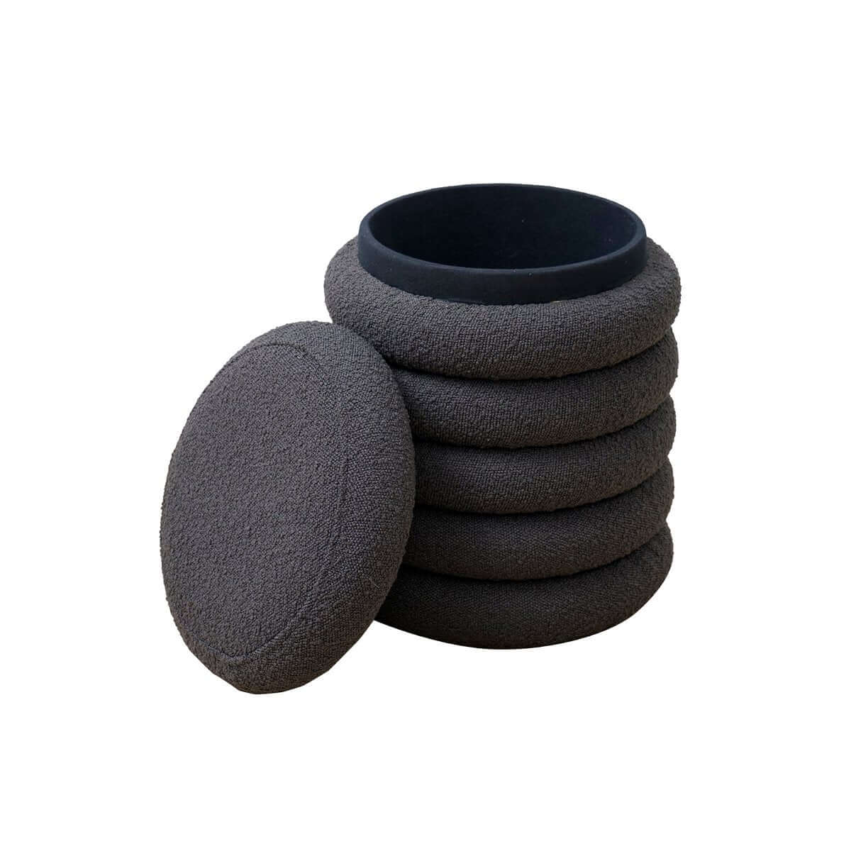 Looped Sitzhocker Ø38 cm Anthrazit - SalesFever