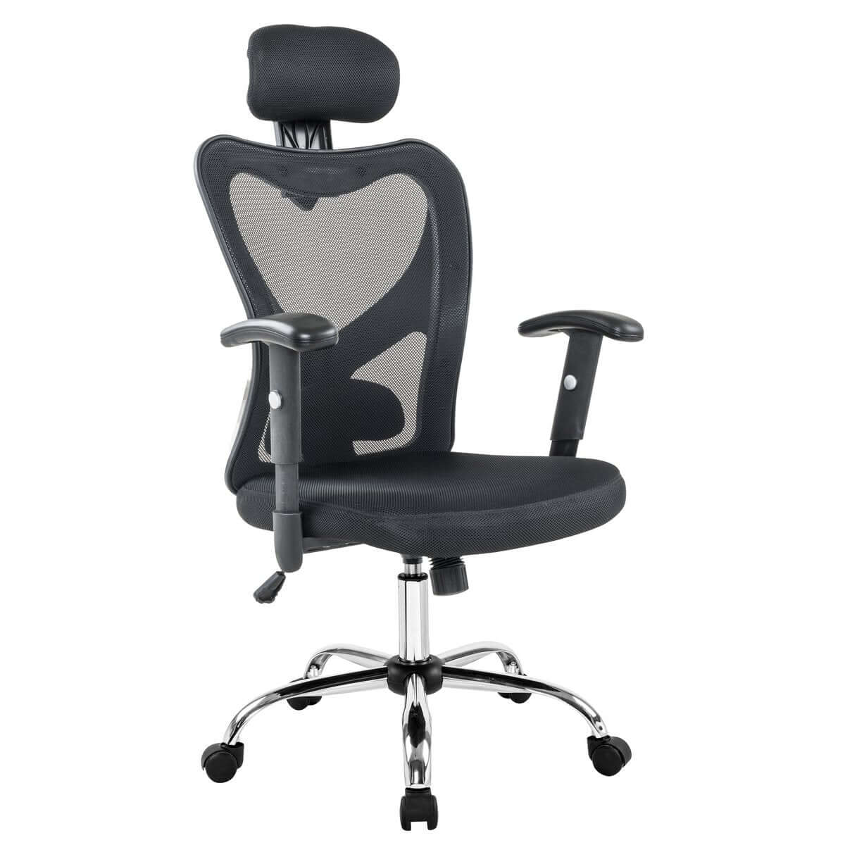 Black office chair with mesh headrests - SalesFever