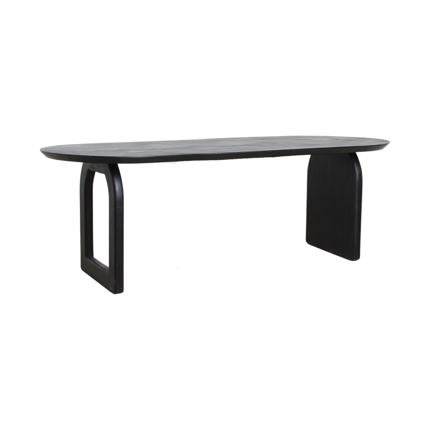 Bullnose eettafel zwart mix onderstel