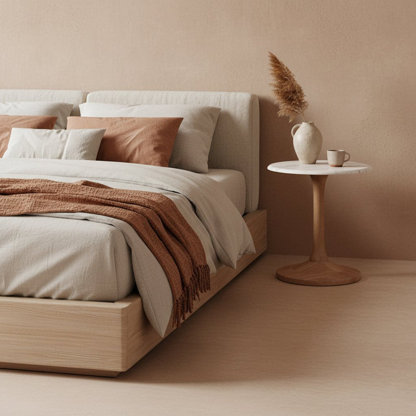 Kuala Lumpur bijzettafel marmer wit - 40x40x50 cm