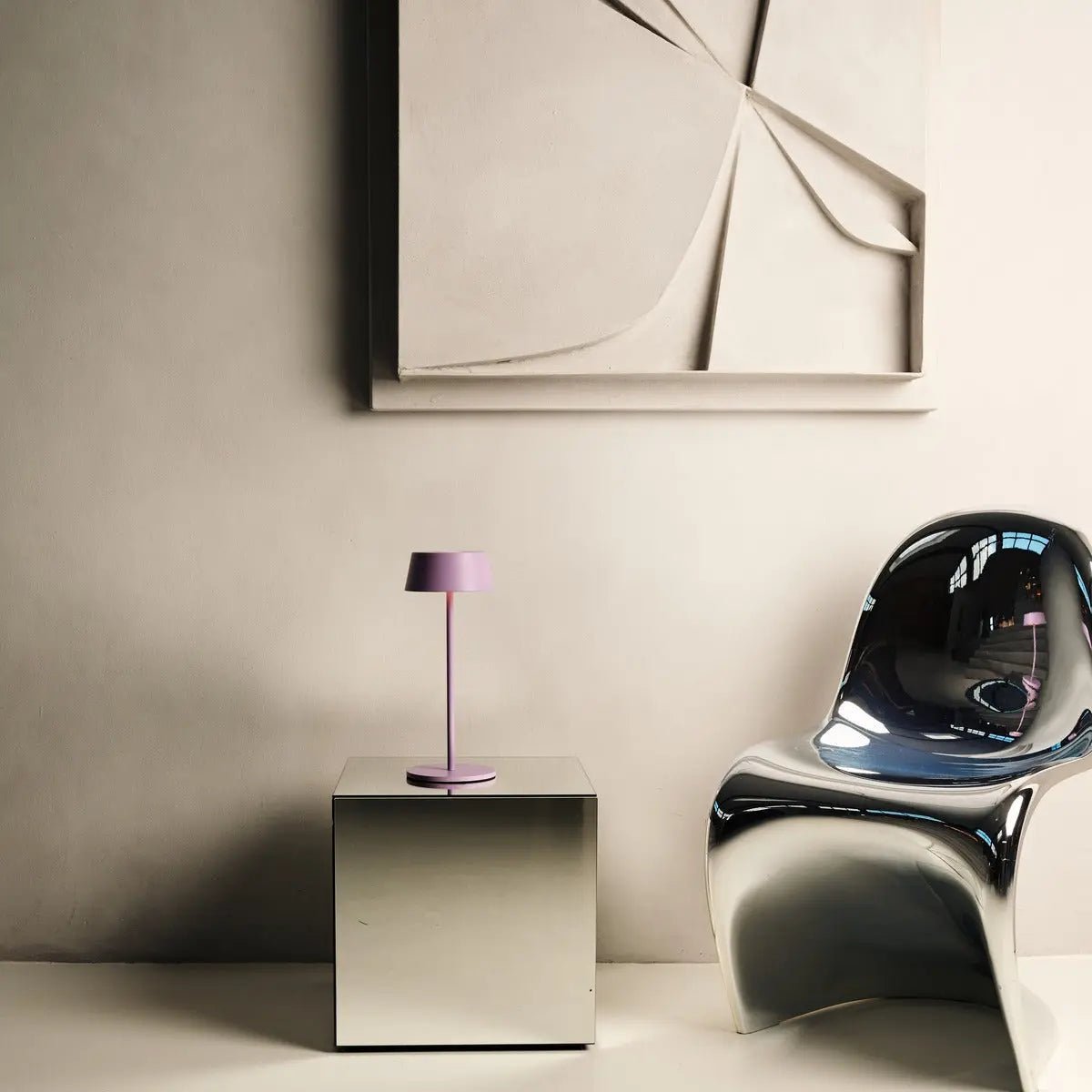 Hugo Violet Lila Oplaadbare Tafellamp | Stijlvolle, dimbare lamp en draadloos