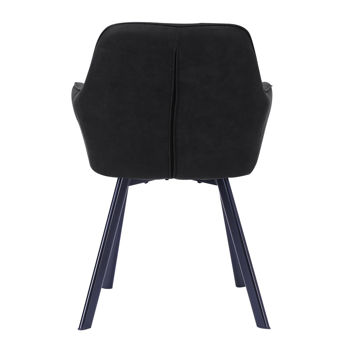 Eetkamerstoel Donkergrijs met Zwart Frame – Microvezel & Diamantstiksel - Set van 2 - SalesFever - Casanovio