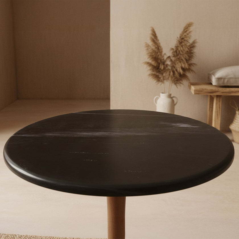 Singapore bijzettafel marmer zwart - 40x40x50 cm