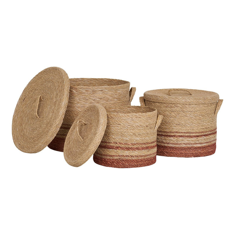 Budoni-manden - Natuurlijk/bruin, Zeegras - Set van 3