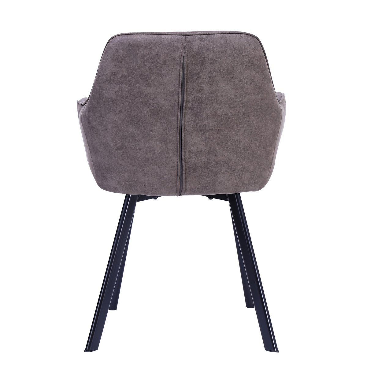 Eetkamerstoel Taupe met Zwart Metalen Frame – Microvezel & – Set van 2 - SalesFever - Casanovio