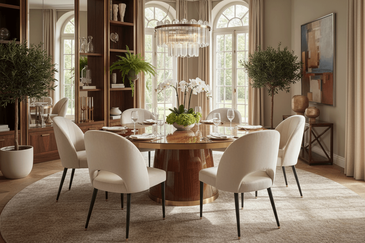 Luxe eetkamerstoelen in mooie setting